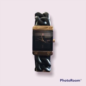 Anne Klein two tone chain link watch (Black and rose gold)